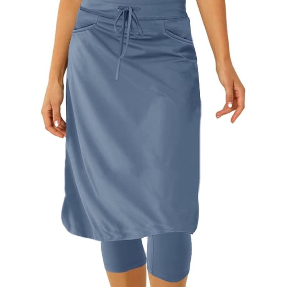Blue Skirted Leggings